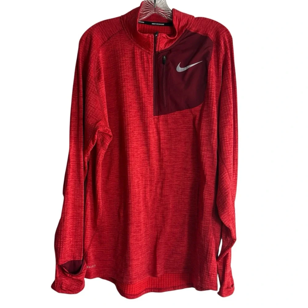 NIKE Men's Dri-Fit Therma-Sphere Element 1/2 Zip Red/Blue/Black Size L—Lot of 3 - Picture 13 of 16